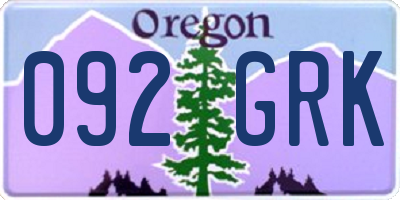 OR license plate 092GRK