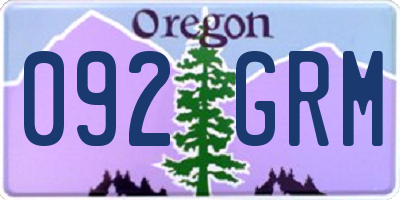 OR license plate 092GRM