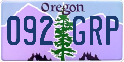 OR license plate 092GRP