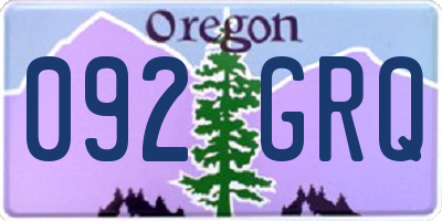 OR license plate 092GRQ