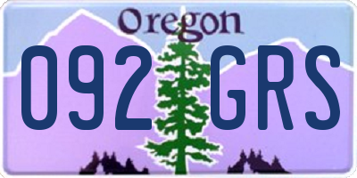 OR license plate 092GRS