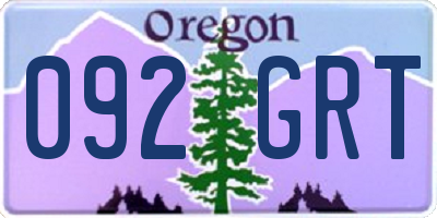 OR license plate 092GRT