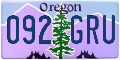 OR license plate 092GRU