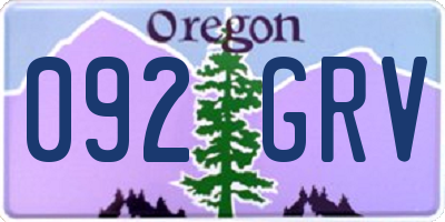 OR license plate 092GRV