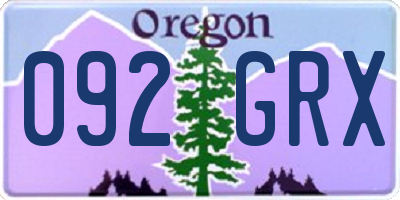 OR license plate 092GRX