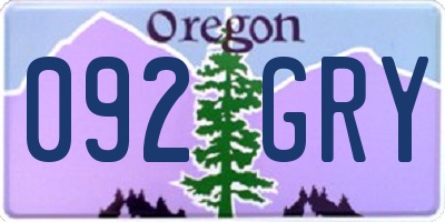 OR license plate 092GRY