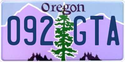 OR license plate 092GTA