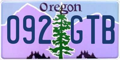 OR license plate 092GTB