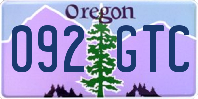 OR license plate 092GTC