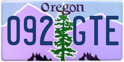 OR license plate 092GTE