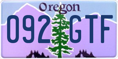 OR license plate 092GTF