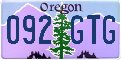 OR license plate 092GTG