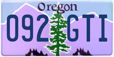 OR license plate 092GTI