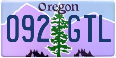 OR license plate 092GTL