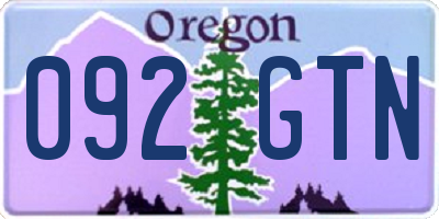 OR license plate 092GTN