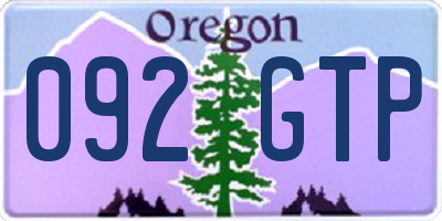 OR license plate 092GTP