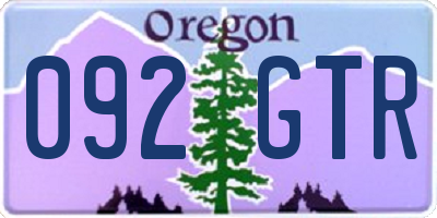 OR license plate 092GTR