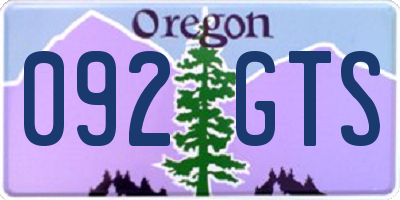 OR license plate 092GTS
