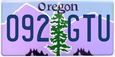 OR license plate 092GTU