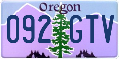 OR license plate 092GTV