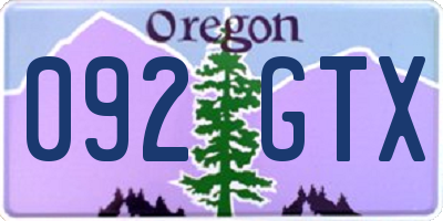 OR license plate 092GTX