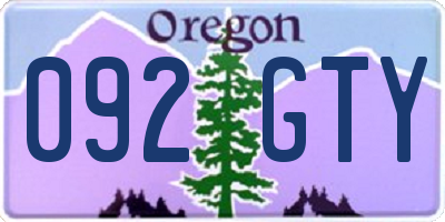 OR license plate 092GTY