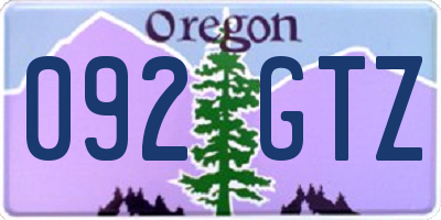 OR license plate 092GTZ