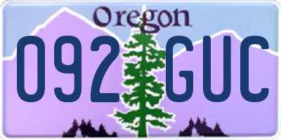 OR license plate 092GUC