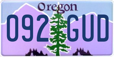 OR license plate 092GUD