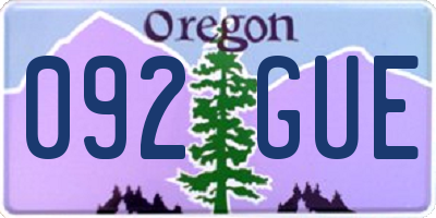 OR license plate 092GUE