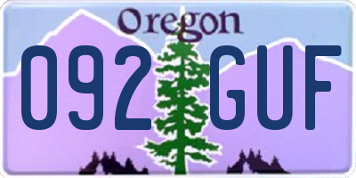 OR license plate 092GUF