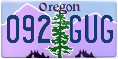 OR license plate 092GUG