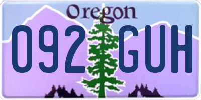 OR license plate 092GUH