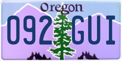 OR license plate 092GUI