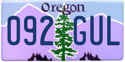 OR license plate 092GUL
