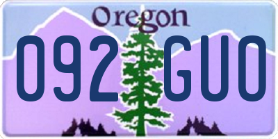 OR license plate 092GUO