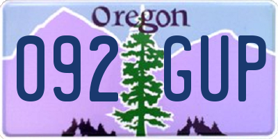 OR license plate 092GUP