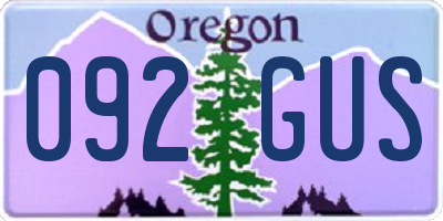 OR license plate 092GUS
