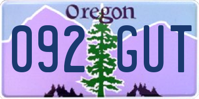 OR license plate 092GUT