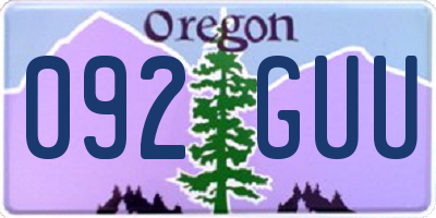 OR license plate 092GUU