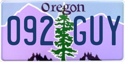 OR license plate 092GUY