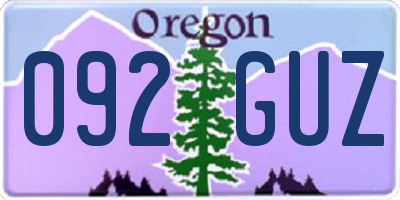 OR license plate 092GUZ