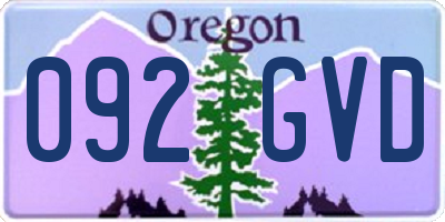 OR license plate 092GVD