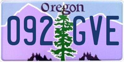 OR license plate 092GVE