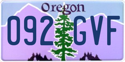OR license plate 092GVF