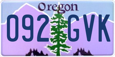 OR license plate 092GVK