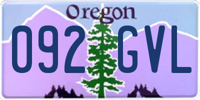 OR license plate 092GVL