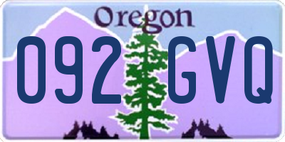 OR license plate 092GVQ