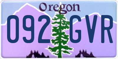 OR license plate 092GVR
