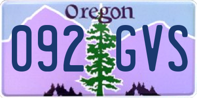 OR license plate 092GVS